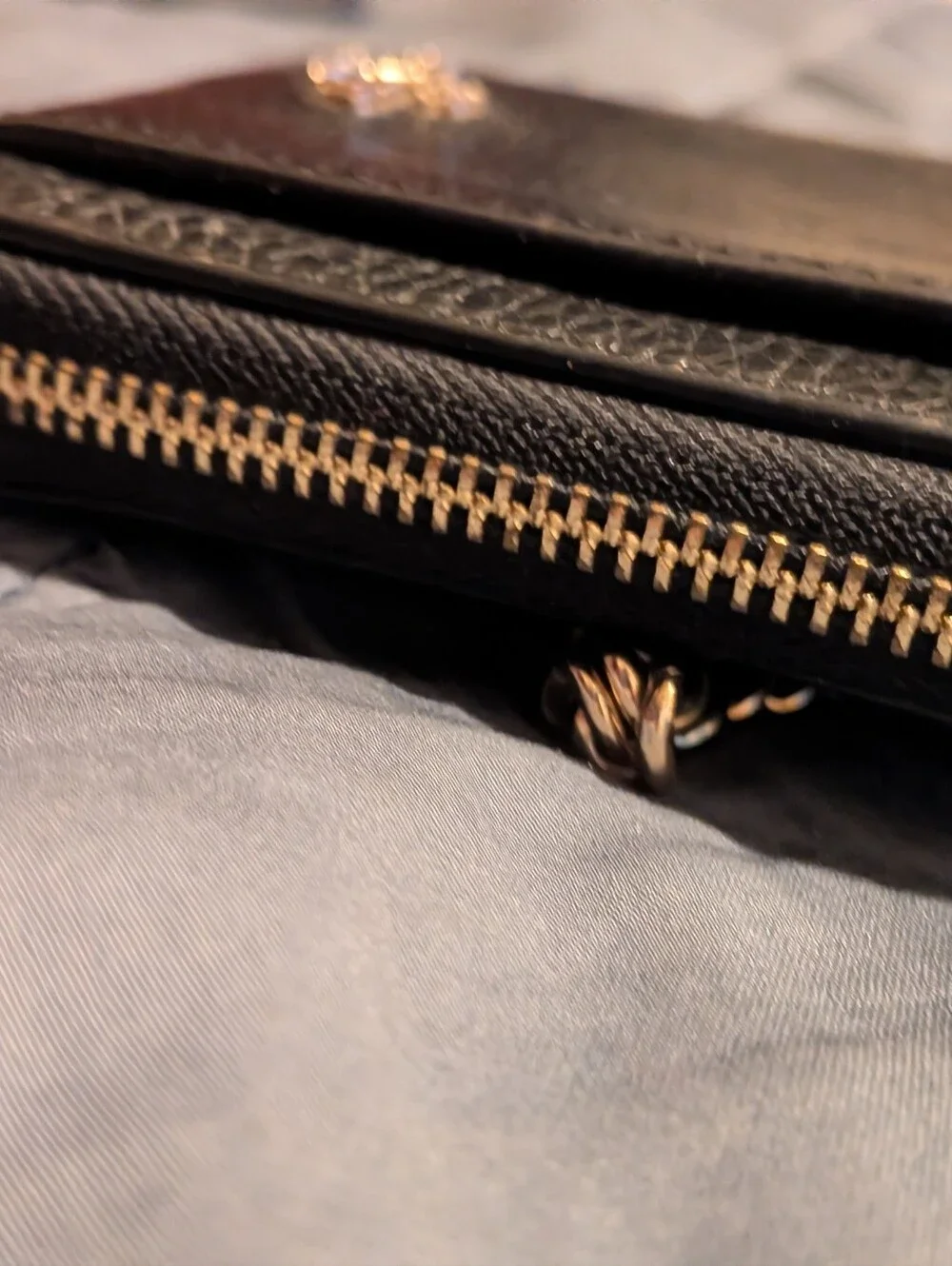 Pebble Leather Cardcase Chain Wallet